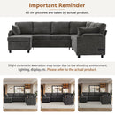 U-Shaped Sectional Sleeper Sofa With Ample Storage Space, 2 Cup Holders And Charging Ports For Living Room by HouseOfZazla