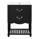 Wave Design Bathroom Vanity With Sink, 2 Drawers And Open Shelf by HouseOfZazla