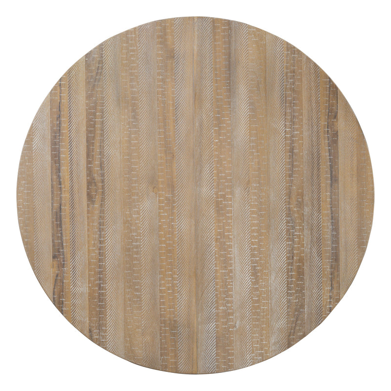 5-Piece Retro Functional Dining Set with Extendable Round Table with Removable Middle Leaf and 4 Upholstered Chairs for Dining Room and Living Room (Natural Wood Wash)