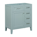 30" Bathroom Vanity without Sink, Cabinet Base Only, Bathroom Cabinet with Drawers, Solid Frame and MDF Board, Green