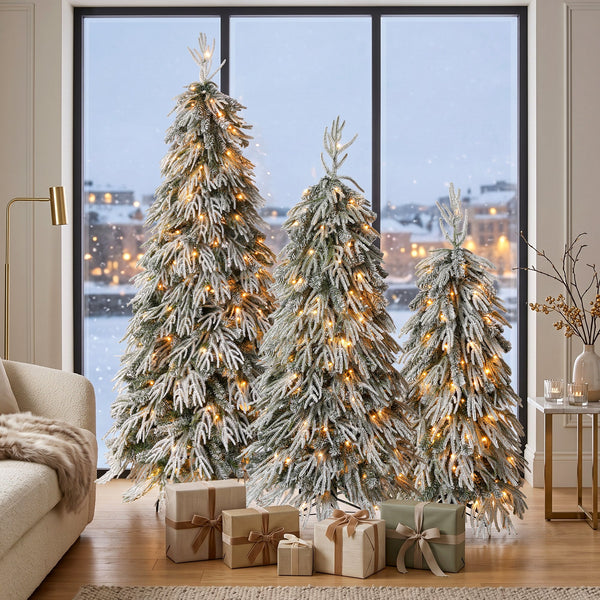 Snowy Cascading Christmas Trees 3-Piece Set, photo 2 of 10
