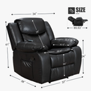 Black Color Air Leather Recliner Chair with Vibration and Heating by HouseOfZazla