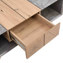 43.31" Luxury Coffee Table with Drawer, Farmhouse & Industrial Table, Rectangular Table for Living Room