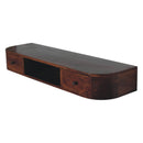 Solid Wood Lunar 2-Drawer Floating Console, 1 Open-slot