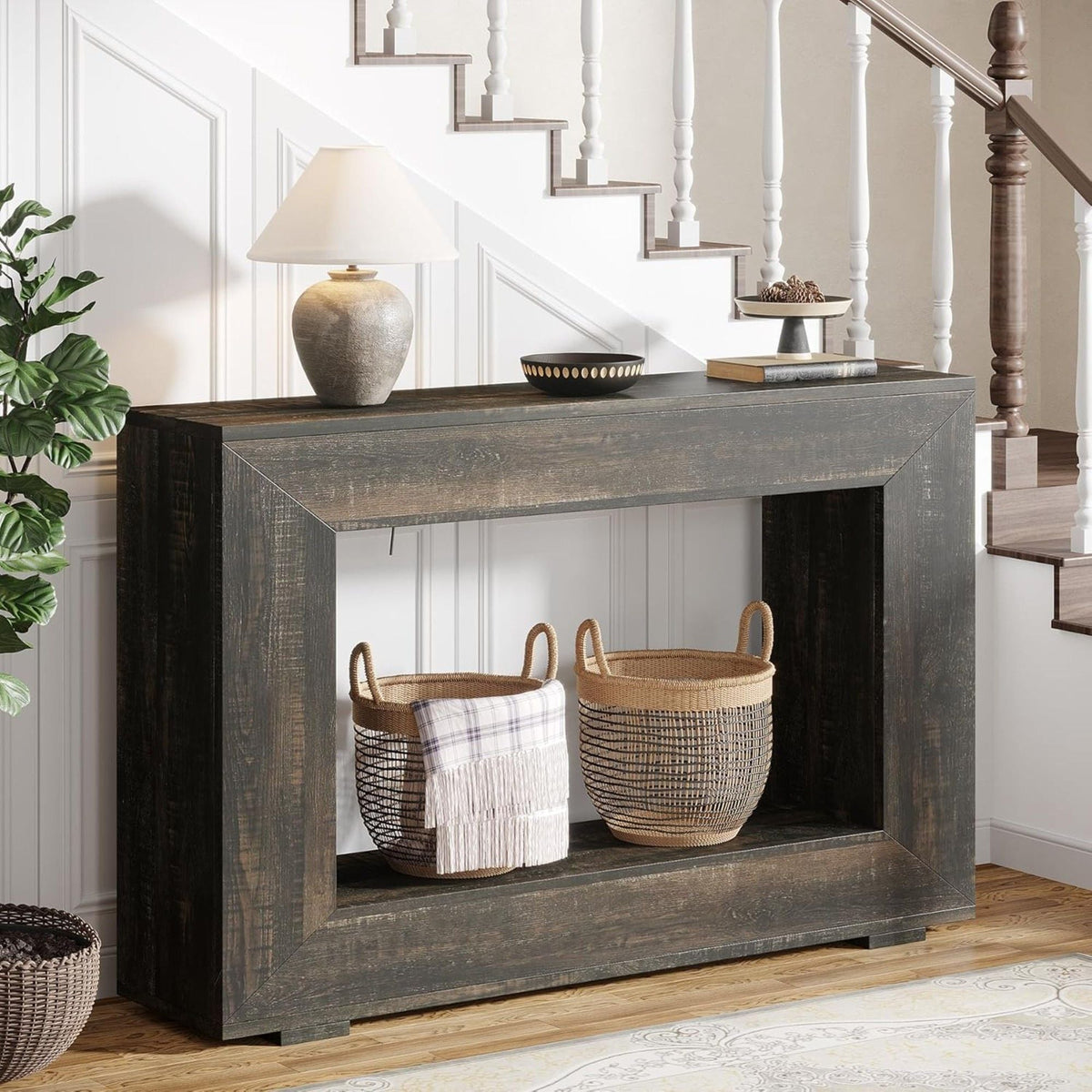 Narrow Entryway Storage Console Table With Open Shelf, photo 10 of 12