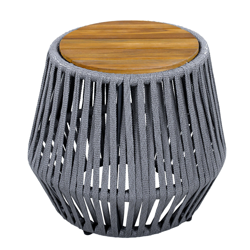 Outdoor Side Table with Rope and Acacia Wood, photo 4 of 9