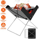 Foldable BBQ Grill Charcoal Barbecue Portable X Grill Tabletop Outdoor Smoker BBQ for Camping Picnic Outdoor Party