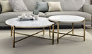 Zaidee Marble Top Nickel Nesting Table Set - White by HouseOfZazla