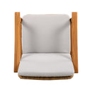 Outdoor Dining Chairs Set of 2, Teak Color Acacia Wood Frame
