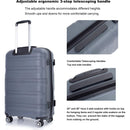Hardshell Suitcase Spinner Wheels PP Luggage Sets Lightweight Durable Suitcase with TSA Lock,3-Piece Set (20/24/28), Gray