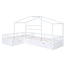 L Shape Platform Bed With 3 Storage Drawers by HouseOfZazla