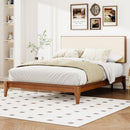 King Size Solid Dry Bamboo Wood 12" Platform Bed With Adjustable Bamboo Headboard - Brown by HouseOfZazla