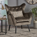 Alyssa Mid Century Upholstered Arm Chair With Wingback Design by HouseOfZazla