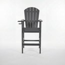 HDPE Bar Height Adirondack Chair with Cup Holder - Gray