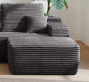 Grey Plush Ottoman