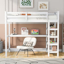 Loft Bed With Storage Shelves And Under Bed Desk by Unique Piece Furniture