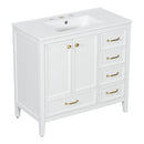 Elegant Vintage Bathroom Vanity With Sink and Soft Closing Drawers by HouseOfZazla