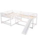 L-Shaped Bunk Bed With Slide And Short Ladder by HouseOfZazla