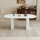 Oval Dining Table With Wood Strip Base by HouseOfZazla
