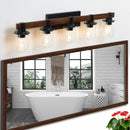 35" Rustic 5-Light Vanity Light, Industrial Bathroom Lighting Fixture