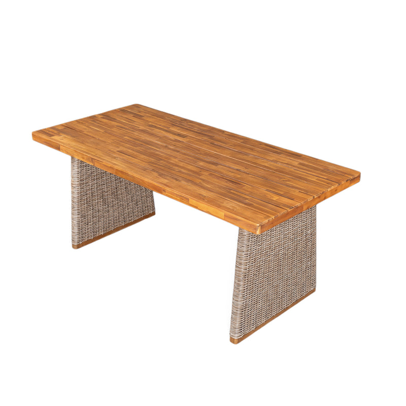Outdoor Acacia Wood Dining Table, Teak Finish, photo 2 of 10