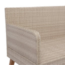 3 Piece Patio Sectional Wicker Rattan Outdoor Furniture Sofa Set Natural Yellow Wicker + Dark Grey Cushion