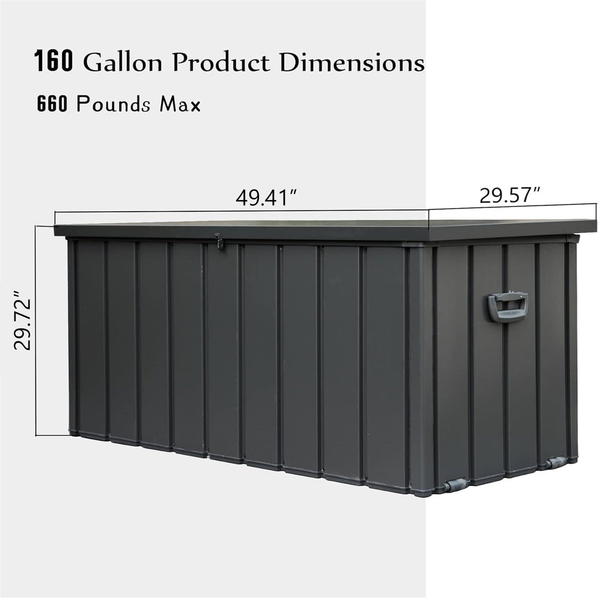 160 Gallon Outdoor Storage Deck Box Waterproof, Large Patio Storage Bin, photo 6 of 7