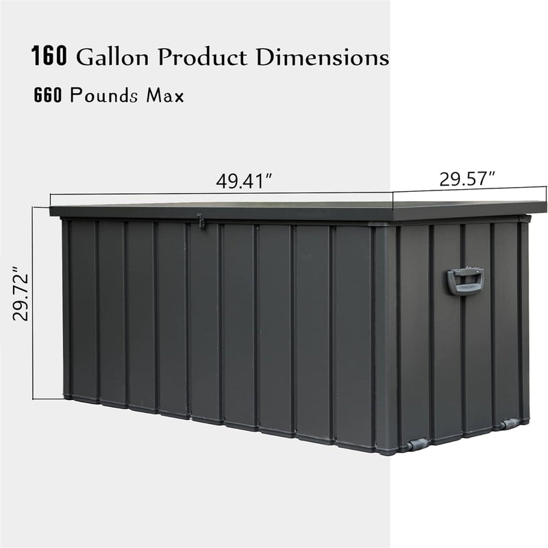 160 Gallon Outdoor Storage Deck Box Waterproof, Large Patio Storage Bin, photo 6 of 7