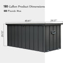 160 Gallon Outdoor Storage Deck Box Waterproof, Large Patio Storage Bin by HouseOfZazla