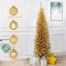 6 Feet Tinsel Tree Unlit Slim Pencil Christmas Tree by LJGDeals