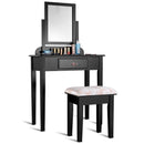 Vanity Dressing Table Stool Set with Large Makeup Mirror by LJGDeals