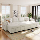 U-Shaped Sectional Sofa Bed With Storage And USB Ports by HouseOfZazla
