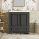 Bathroom Vanity With Sink, Cabinet & 2 Soft Closing Doors & Adjustable Shelf by Unique Piece Furniture