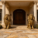 24" Lion Statue - Resin Outdoor Guardian Sculpture