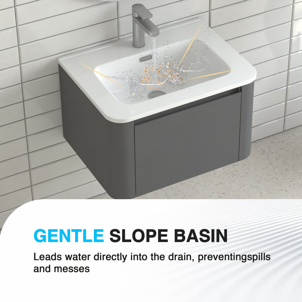 24" Wall-Mounted Bathroom Vanity, photo 9 of 10