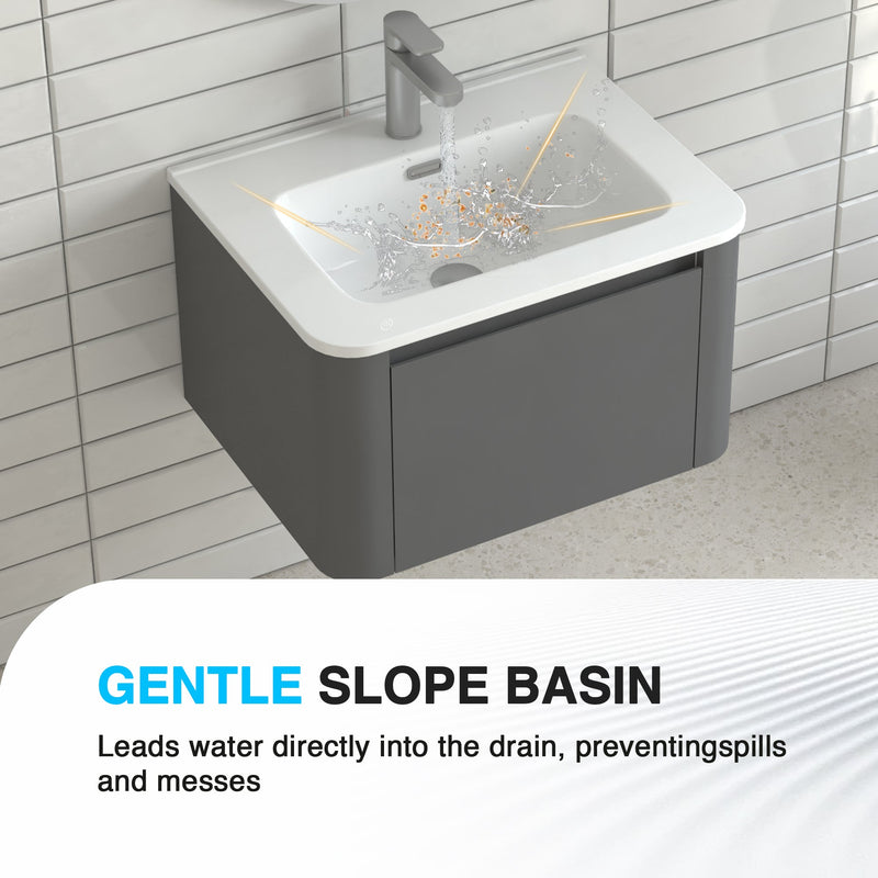 24" Wall-Mounted Bathroom Vanity, photo 9 of 10