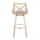 Charlotte - Farmhouse Fixed Height Bar Stool With Swivel And Round Footrest (Set of 2)
