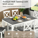 6 Pieces Kitchen Dining Set, Rectangular Wooden Dining Table With 4 Chairs And A Bench by Unique Piece Furniture