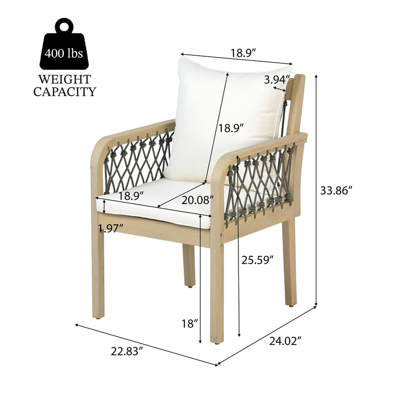 7-Piece Outdoor Acacia Wood Dining Set, photo 7 of 10