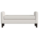Hollis - Upholstered Accent Bench With Armrests Seating - Vanilla White