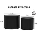 Nesting Coffee Table Set of 2, Modern Round Wood Side Tables by HouseOfZazla
