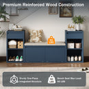 Entryway Storage Bench With Cushion, Drawers & Open Shelves by HouseOfZazla