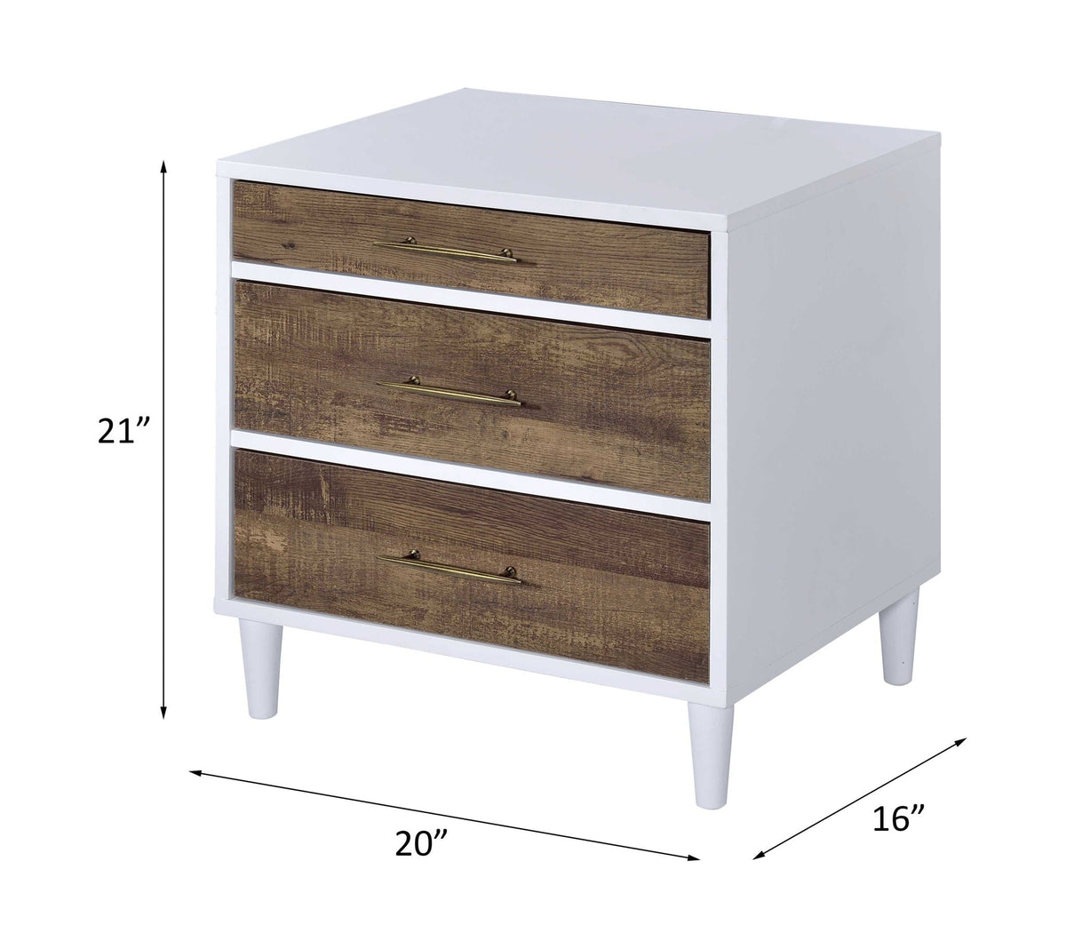 Lurel - Accent Table - White & Weathered Oak, photo 3 of 3