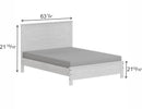 Albany Solid Wood White Bed, Modern Rustic Wooden Full Size Bed Frame Box Spring Needed