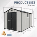 8x10 FT Plastic Outdoor Storage Shed