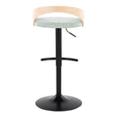 Grotto - Contemporary Adjustable Barstool With Swivel & Rounded T Footrest (Set of 2)