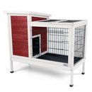 Two Tier Wooden Indoor / Outdoor Rabbit Cage For Small Animals With Runway And Leak-Proof Plastic Tray by HouseOfZazla