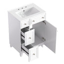 Transitional Style Bathroom Vanity Cabinet With Ceramic Sink by HouseOfZazla