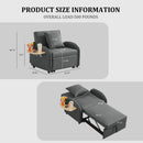Sleeper Sofa Chair Bed, 3-In-1 Convertible with Adjustable Backrest & Foldable Table by HouseOfZazla