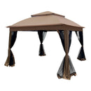Outdoor Pop Up Gazebo Canopy With 2 Tier Soft Top And Removable Zipper Netting by Unique Piece Furniture